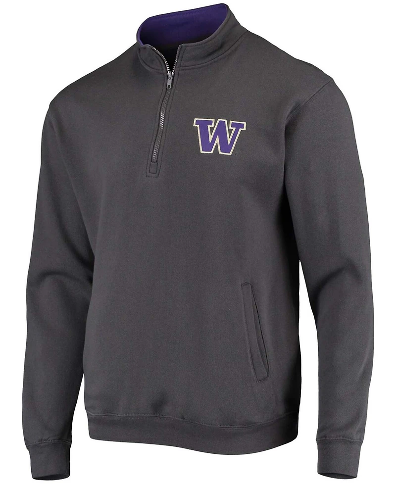 Men's Charcoal Washington Huskies Tortugas Logo Quarter-Zip Jacket