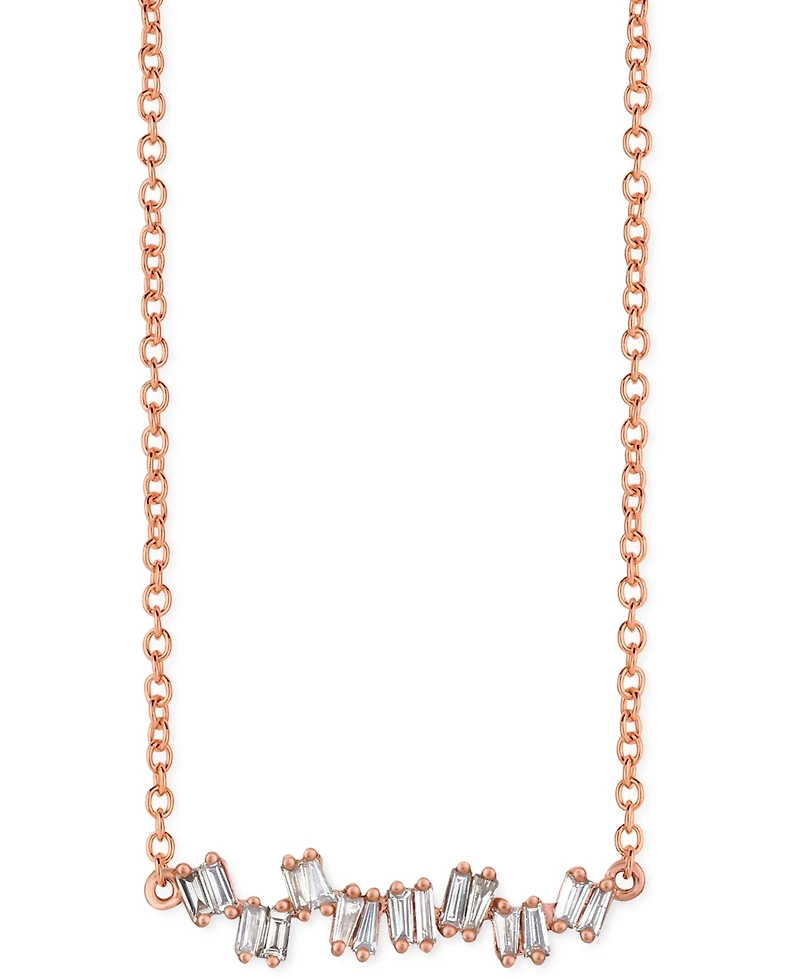 Le Vian Nude Diamond Baguette Cluster Statement Necklace (1/4 ct. t.w.) in 14k Rose Gold, 18" + 2" extender