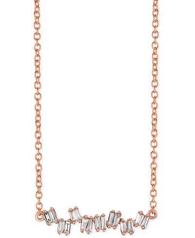 Le Vian Nude Diamond Baguette Cluster Statement Necklace (1/4 ct. t.w.) in 14k Rose Gold, 18" + 2" extender
