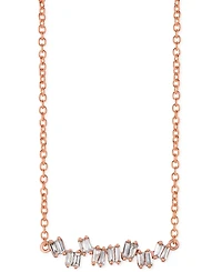 Le Vian Nude Diamond Baguette Cluster Statement Necklace (1/4 ct. t.w.) in 14k Rose Gold, 18" + 2" extender