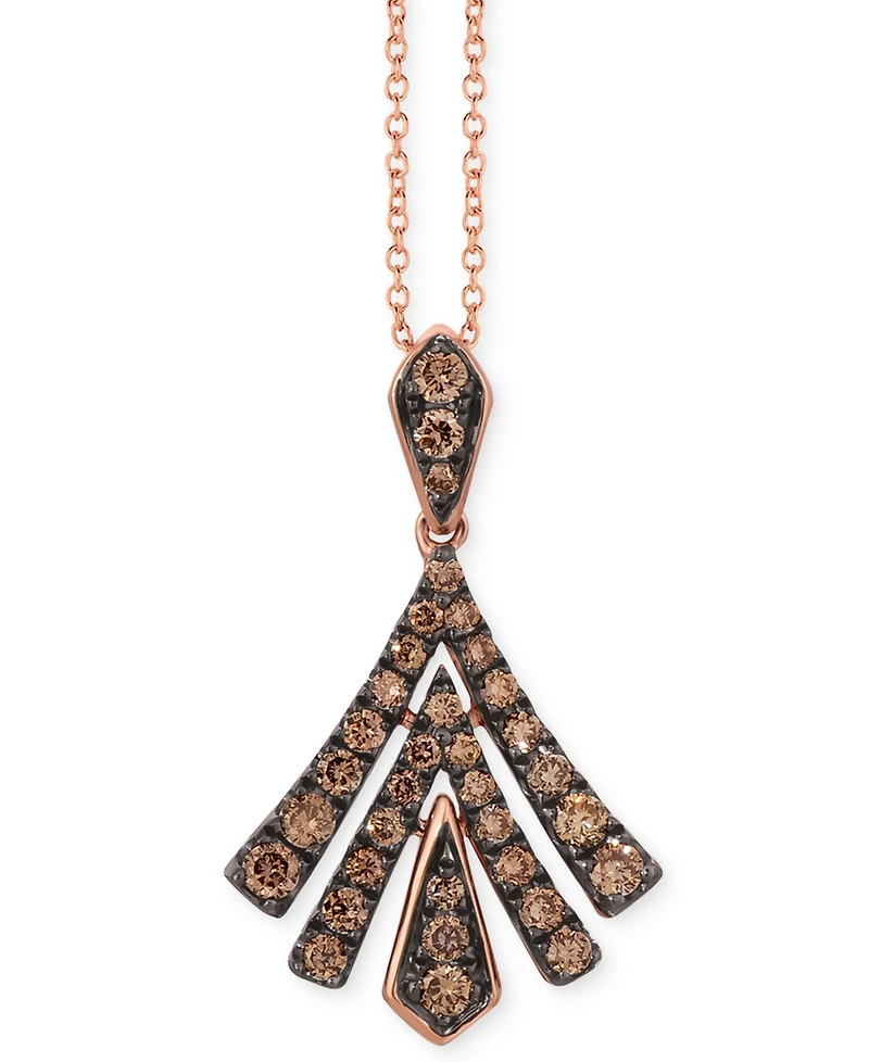Le Vian Chocolatier Chocolate Diamond 18" Pendant Necklace (1/2 ct. t.w.) in 14k Rose Gold