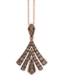 Le Vian Chocolatier Chocolate Diamond 18" Pendant Necklace (1/2 ct. t.w.) in 14k Rose Gold