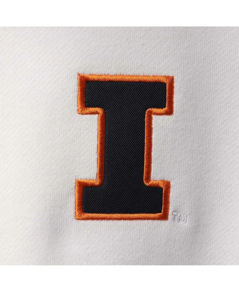 Men's White Illinois Fighting Illini Tortugas Logo Quarter-Zip Jacket