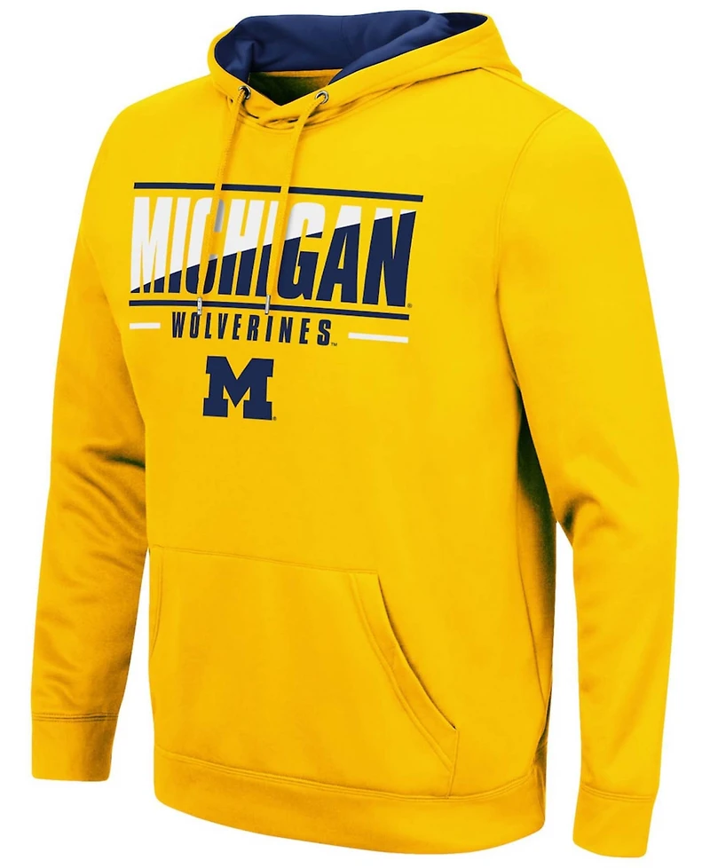 Men's Maize Michigan Wolverines Slash Stack 2.0 Pullover Hoodie