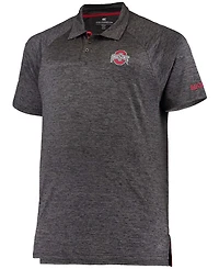 Men's Heather Black Ohio State Buckeyes Big Tall Down Swing Polo Shirt