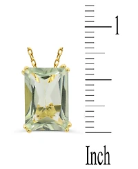 Lime Quartz Solitaire 18" Pendant Necklace in 14k Gold-Plated Sterling Silver (Also in White Quartz & Prasiolite)