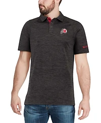 Men's Heather Black Utah Utes Down Swing Polo Shirt