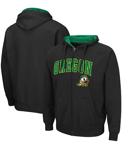 Men's Charcoal Oregon Ducks Arch Logo 3.0 Full-Zip Hoodie