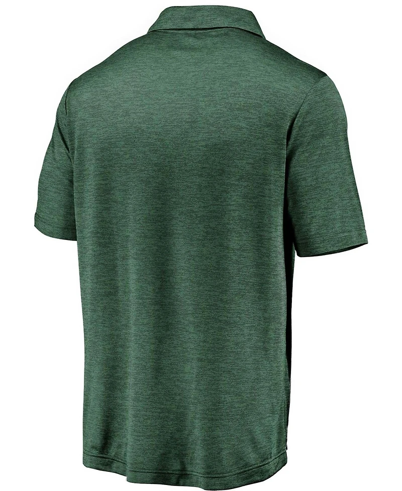 Men's Green Miami Hurricanes Primary Logo Striated Polo