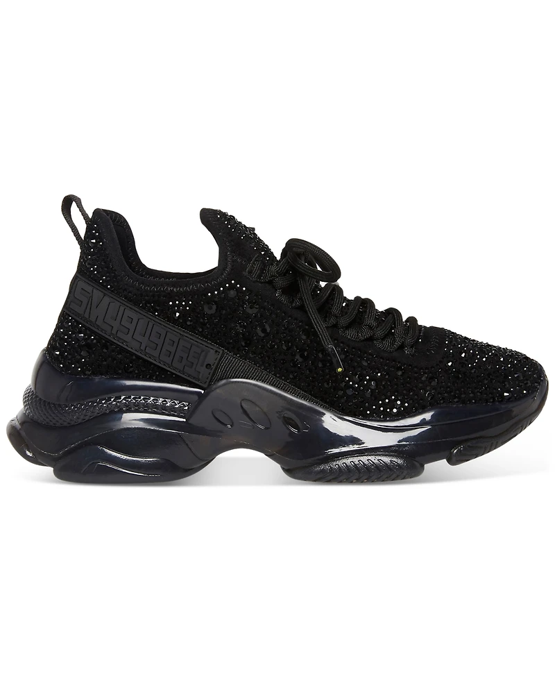 Steve Madden Women's Maxima Rhinestone-Trim Trainer Sneakers