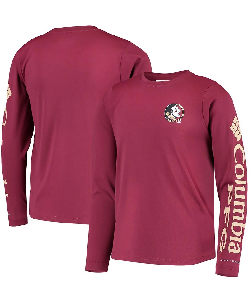 Big Boys Garnet Florida State Seminoles Pfg Terminal Tackle Long Sleeve Omni-Shade T-shirt