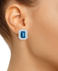 Rhodolite Garnet (3-7/8 ct. t.w.) & White Topaz (7/8 Stud Earrings Sterling Silver (Also Citrine, Peridot, Amethyst, Blue Topaz)