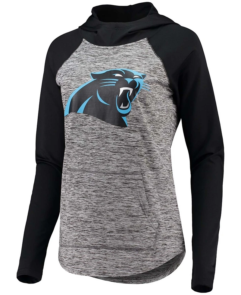 Women's Heathered Gray-Black Carolina Panthers Championship Ring Pullover Hoodie