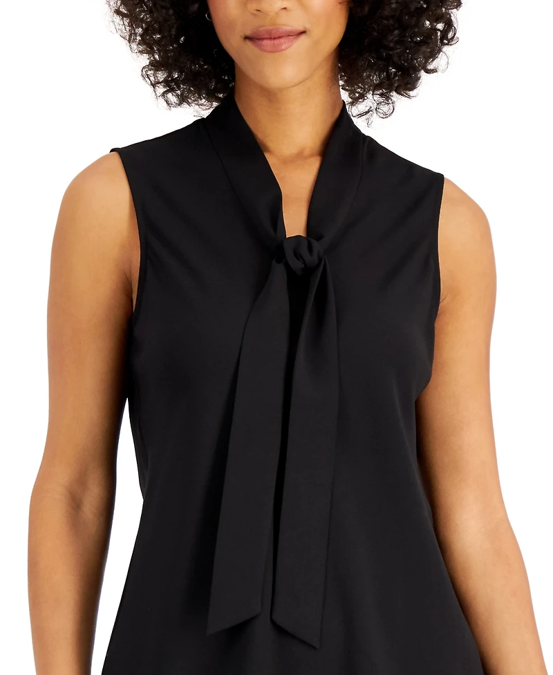 Kasper Women's Sleeveless Tie-Neck Top