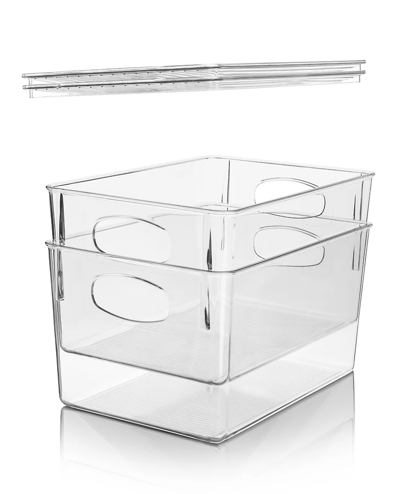 Sorbus Large Plastic Storage Bins with Lids - for Kitchen Organization, Pantry/Storage Organizers, Fridge Organizer