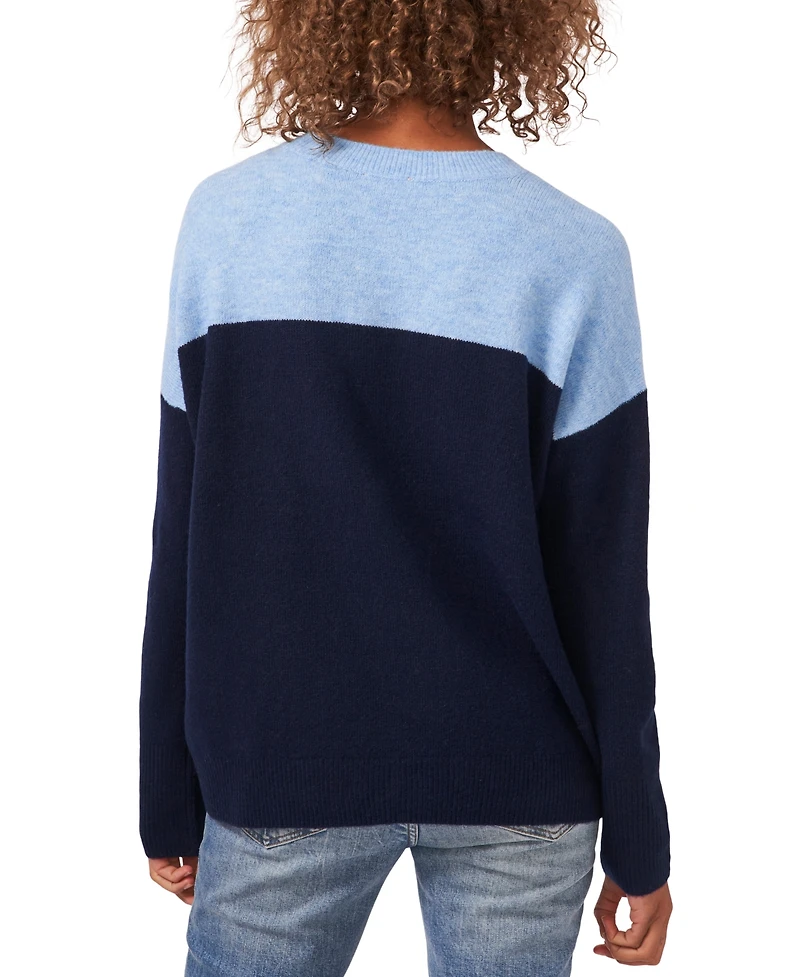 Vince Camuto Cozy Extended Shoulder Color Blocked Sweater