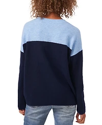 Vince Camuto Cozy Extended Shoulder Color Blocked Sweater