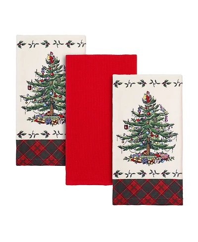 Spode Tree Tartan Kitchen Towel, Set of 3