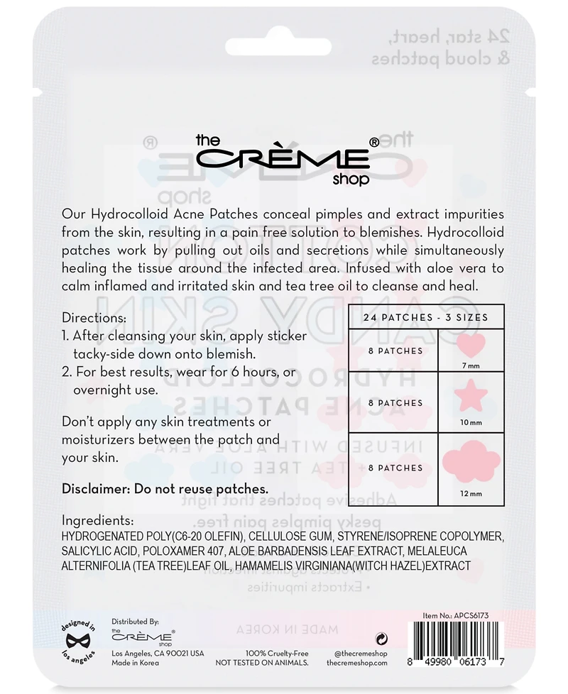 The Creme Shop Cotton Candy Skin Hydrocolloid Acne Patches