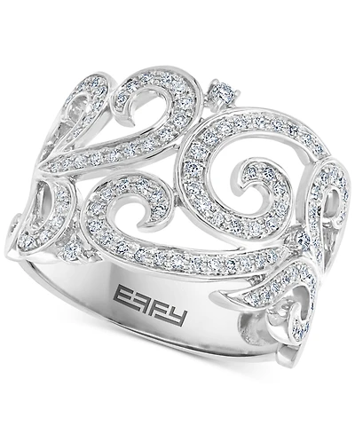Effy Diamond Swirl Statement Ring (3/8 ct. t.w.) in 14k White Gold