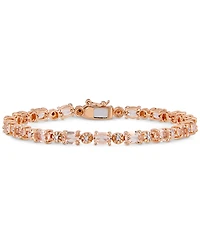 Simulated Morganite (9 ct. t.w.) & Diamond Accent Link Bracelet in 18k Rose Gold-Plated Sterling Silver