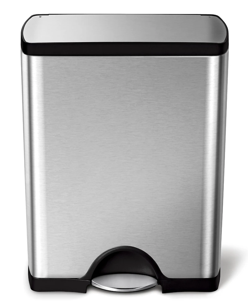 simplehuman 13 Gallon Classic Rectangular Step Kitchen Trash Can with Soft-Close Lid