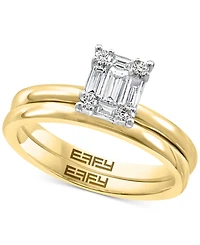 Effy Diamond Baguette Cluster Bridal Set (3/8 ct. t.w.) in 14k White Gold and 14k Gold & White Gold