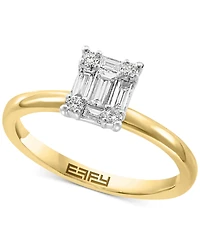 Effy Diamond Baguette Cluster Bridal Set (3/8 ct. t.w.) in 14k White Gold and 14k Gold & White Gold