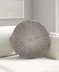 Mod Lifestyles Button Tufted Velvet Decorative Pillow, 16" Round