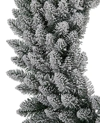 Glitzhome Oversized Pre-Lit Snow Flocked Christmas Wreath with 60 Warm White Lights, 36" D