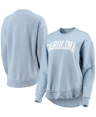 Women's Pressbox Carolina Blue North Tar Heels Vintage-Like Wash Pullover Sweatshirt