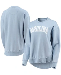 Women's Pressbox Carolina Blue North Tar Heels Vintage-Like Wash Pullover Sweatshirt