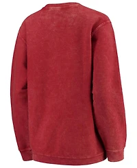Women's Crimson Washington State Cougars Comfy Cord Vintage-Like Wash Basic Arch Pullover Sweatshirt