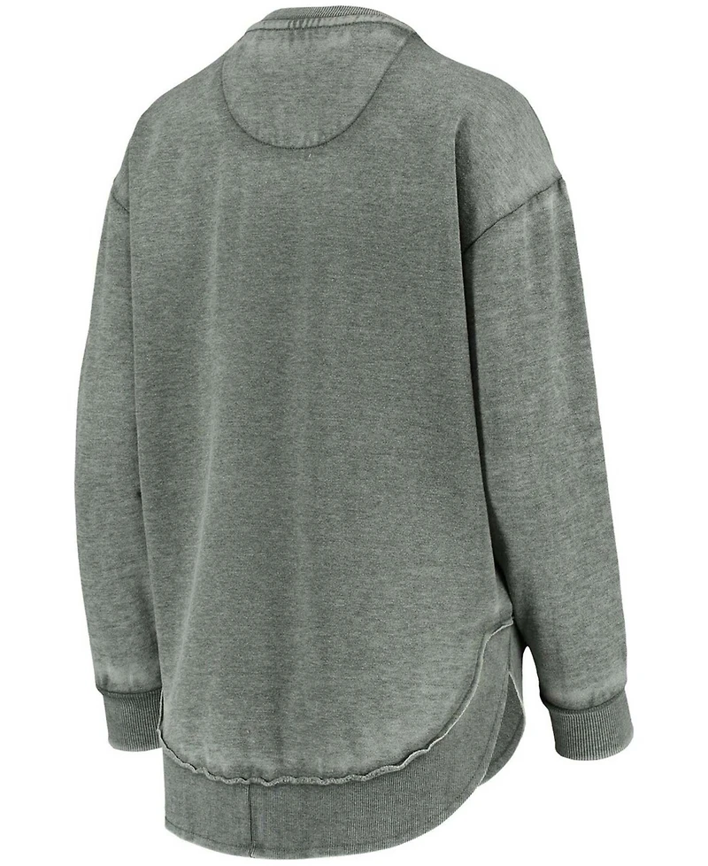 Women's Green Michigan State Spartans Vintage-Like Wash Pullover Sweatshirt