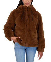 Sebby Juniors' Reversible Faux Fur Hooded Bomber Jacket