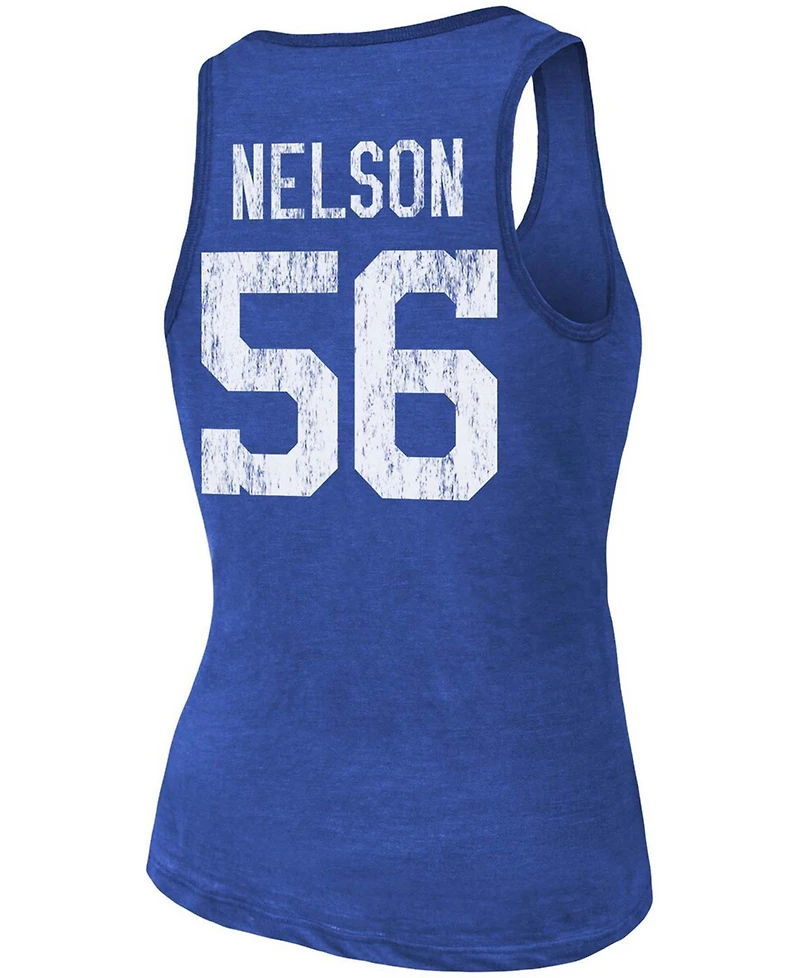 Women's Quenton Nelson Heathered Royal Indianapolis Colts Name Number Tri-Blend Tank Top
