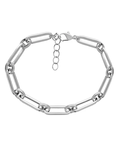 And Now This Gold or Silver Plated Circle Oblong Link Bracelet