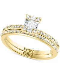 Effy Diamond Baguette Cluster Bridal Set (3/8 ct. t.w.) 14k White or Yellow Gold