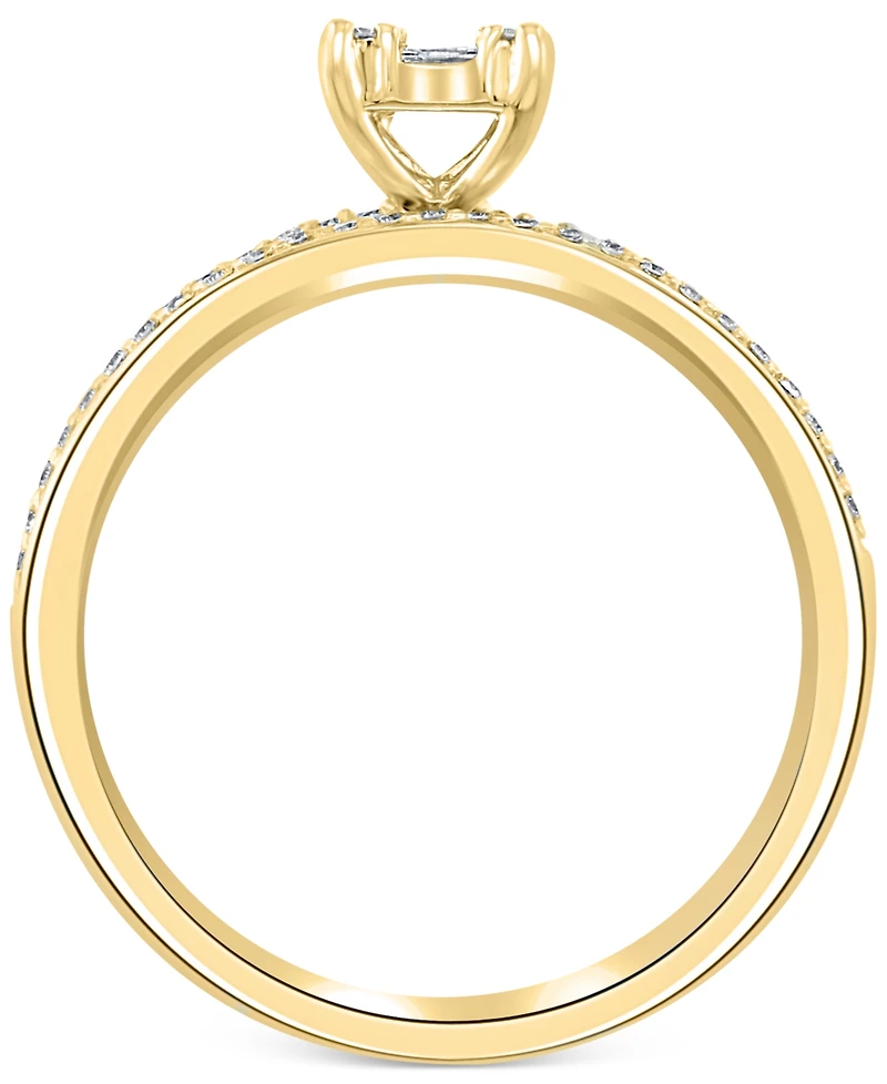 Effy Diamond Baguette Cluster Bridal Set (3/8 ct. t.w.) 14k White or Yellow Gold