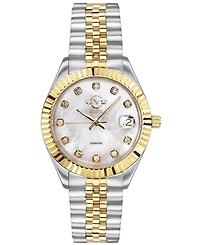 GV2 Women's Naples Two-Tone Stainless Steel and Ion Plating Swiss Quartz Bracelet Watch 34 mm