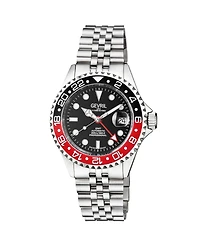 Gevril Men's Wall Street Silver-Tone Ion Plating Swiss Automatic Bracelet Watch 43 mm
