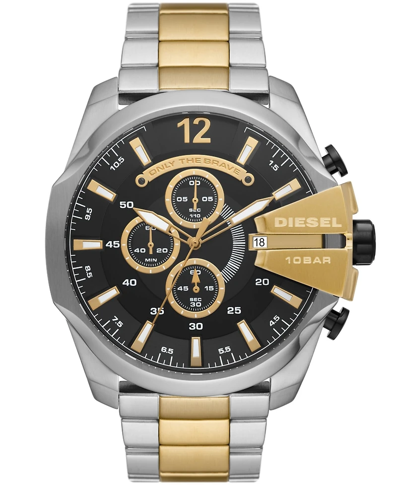 Diesel Men's Mega Chief Chronograph Two-Tone Stainless Steel Bracelet Watch, 51mm