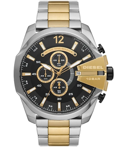 Diesel Men's Mega Chief Chronograph Two-Tone Stainless Steel Bracelet Watch, 51mm