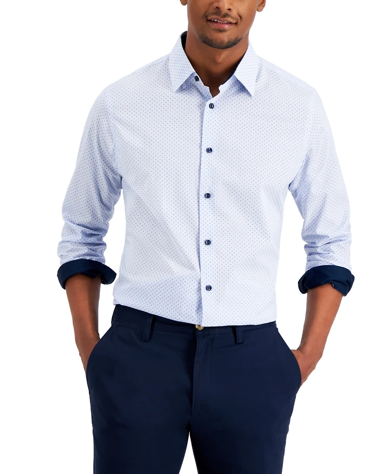 Club Room Men's Dot Stripe Shirt, Created for Macy's