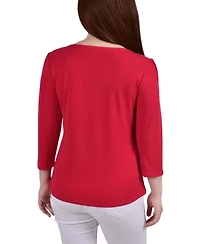 Women's Crepe Knit Top with Strip Details