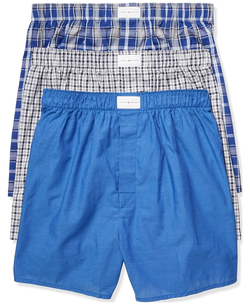 Tommy Hilfiger Men's 3-Pack Classic Printed Cotton Poplin Boxers