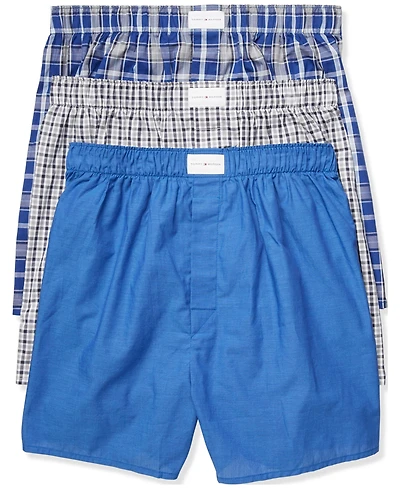 Tommy Hilfiger Men's 3-Pack Classic Printed Cotton Poplin Boxers
