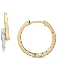 Wrapped Diamond Bypass Hoop Earrings (1/6 ct. t.w.) in 14k Gold, Created for Macy's