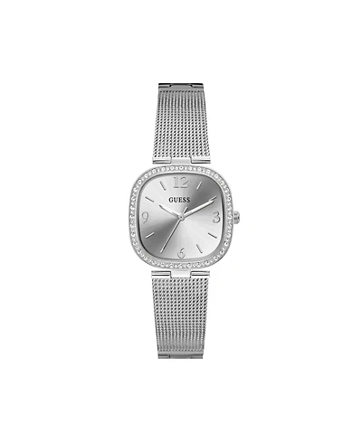 Guess Women's Silver-Tone Stainless Steel Mesh Bracelet Watch 32mm