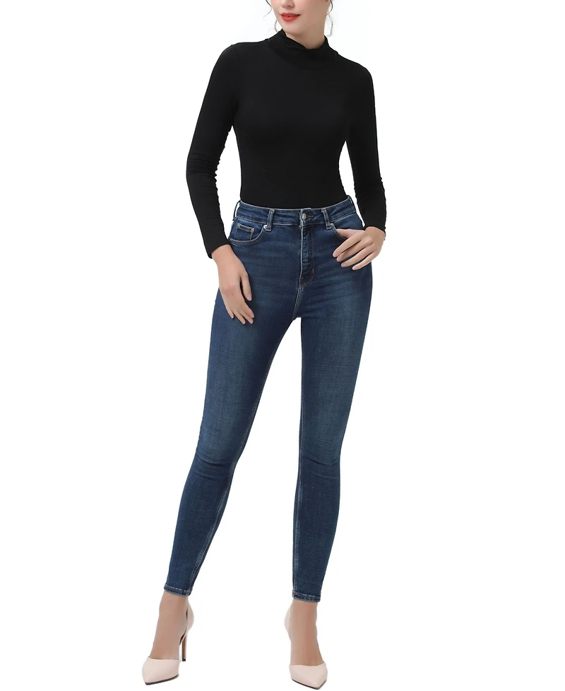 Women's Turtleneck Long Sleeve Bodysuit Top